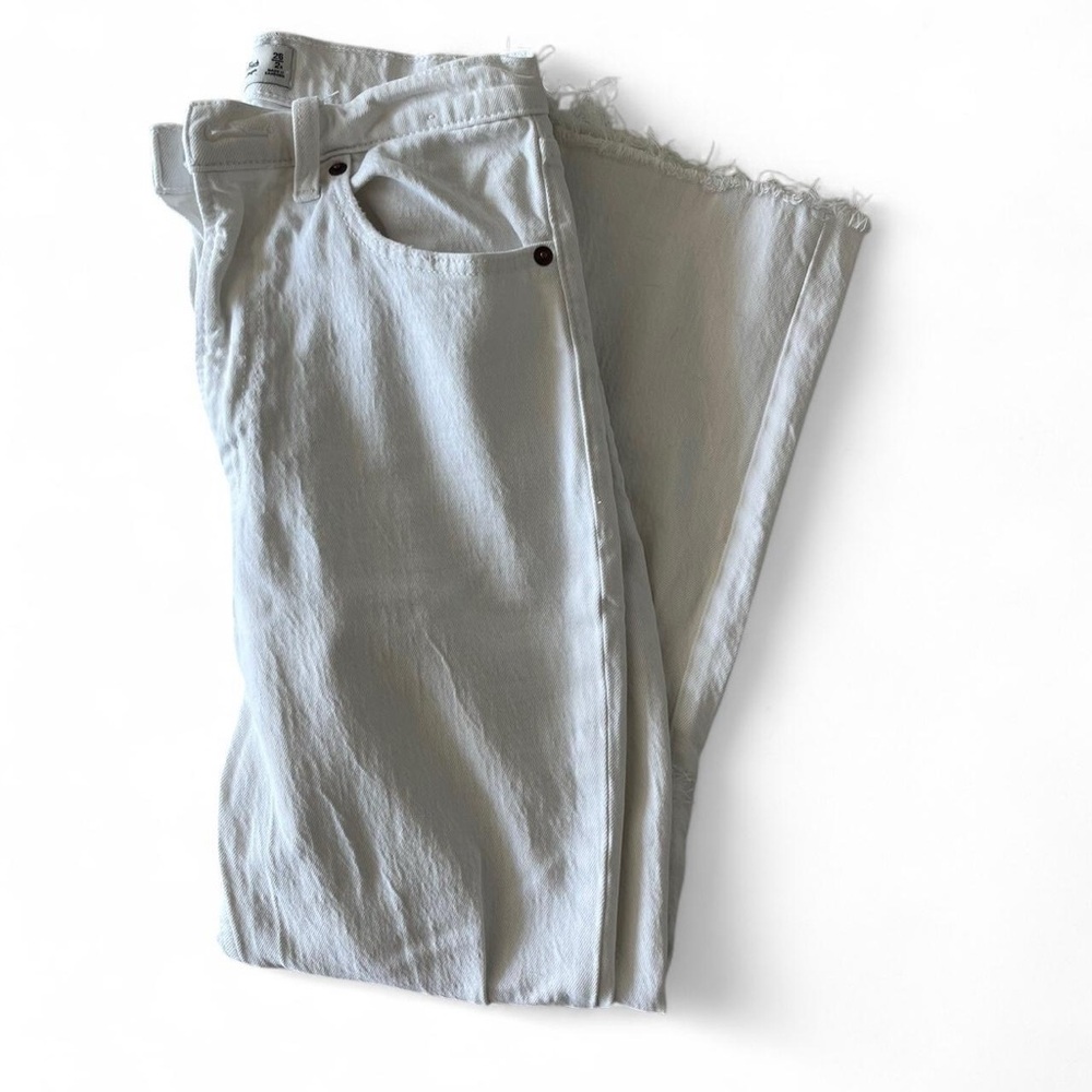 Abercrombie & Fitch White Straight Leg Jeans